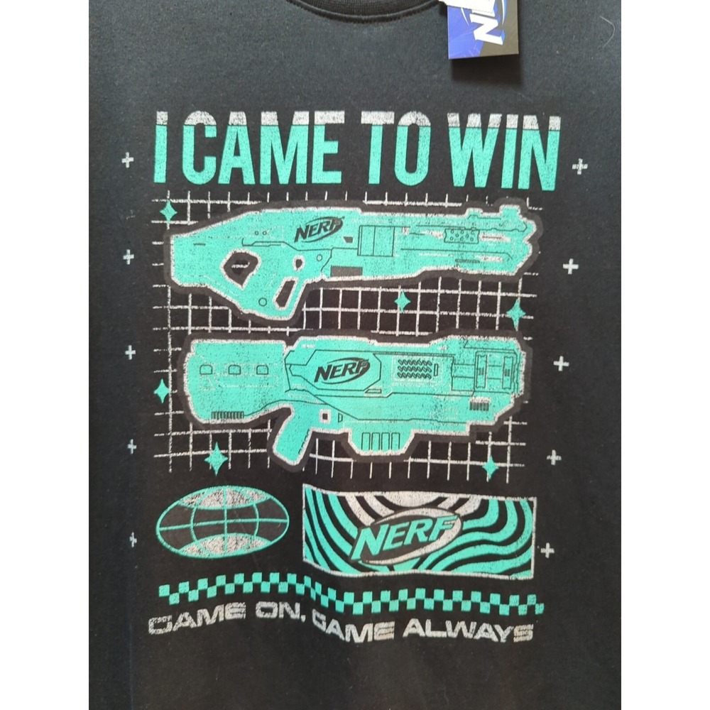 Nerf I came to Win Men's XL t-shirt black green‎ NWT Game on Always